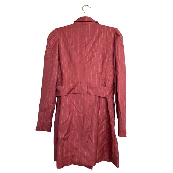 Adelyn Rae Kayla Pinstripe Belted Blazer Dress Size Medium Desert Rose Pink - Picture 5 of 10